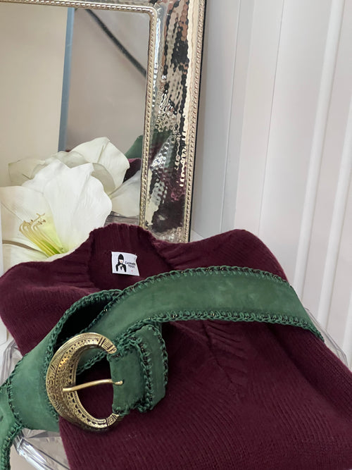 SCOLLO V PIUMA OVERSIZE ❤  PRUGNA