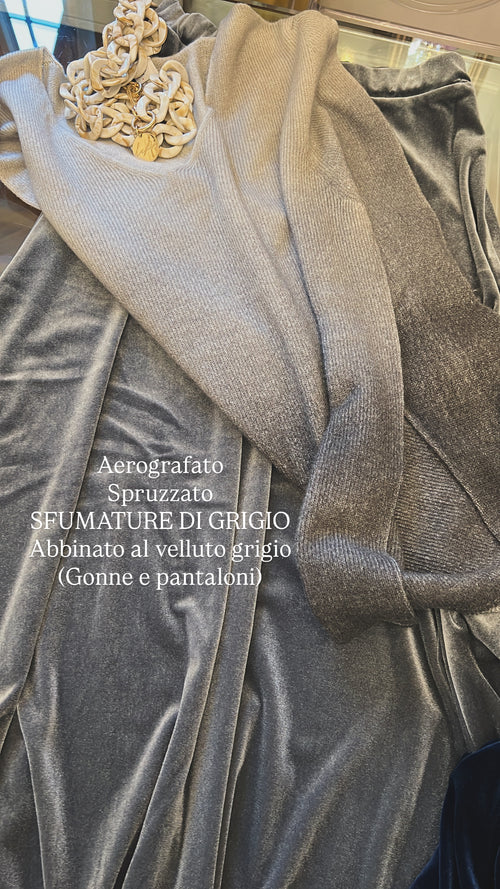 "CASHMAIR" AEROGRAFATO SPRUZZATO 🖤 SFUMATURE DI GRIGIO