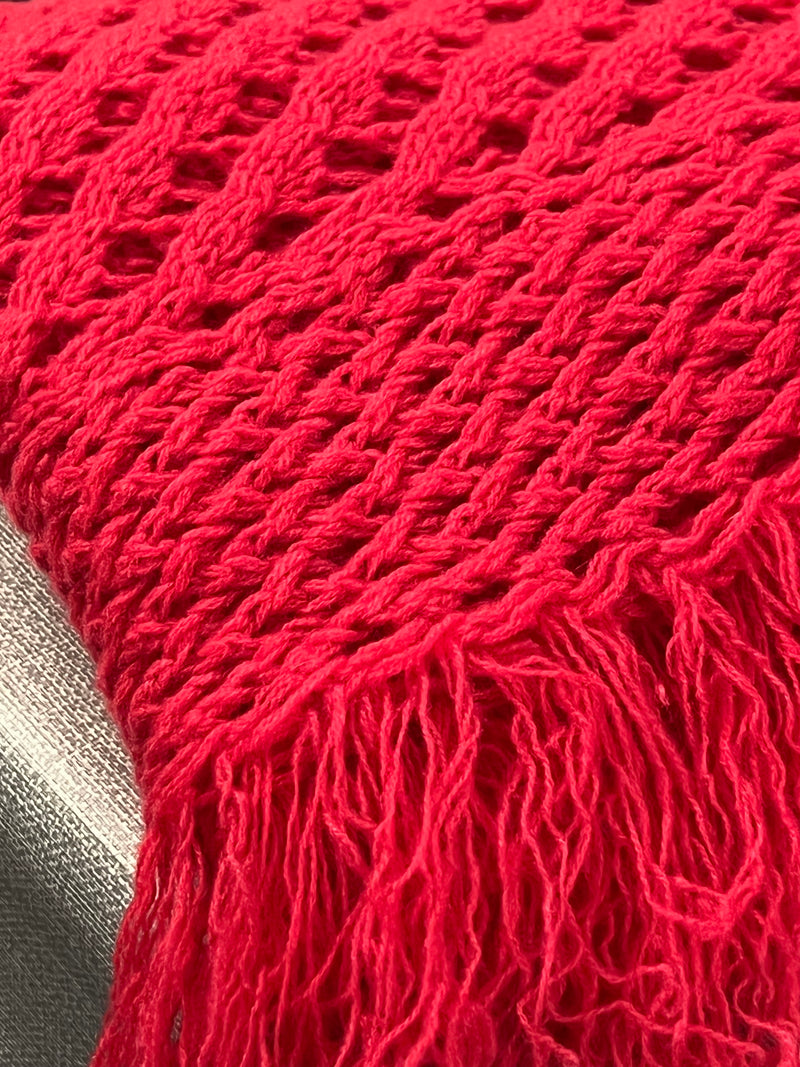 Scialle Traforato CILIEGIA | 100% cashmere - senza punto luce