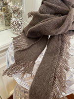 Lo scialle GRUNGE frange frisè MARRON "HAUTE COUTURE" | 100% CASHMERE