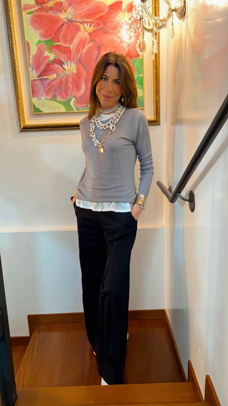 Il Jersey Fiammato “STEEL SEDUCTION” | 100% cashmere