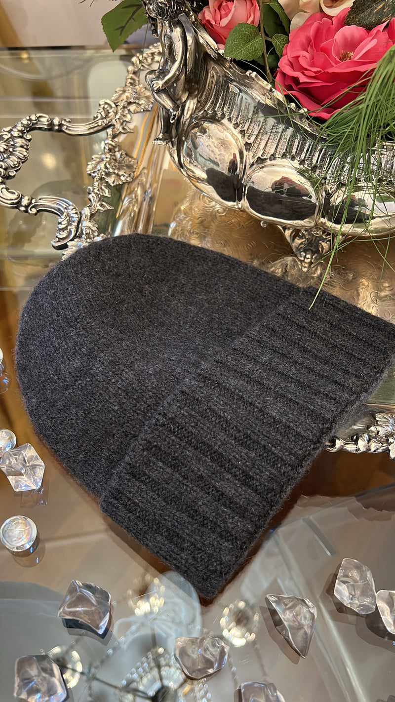 CAPPELLO MEZZA COSTA ANTRACITE | 100% CASHMERE