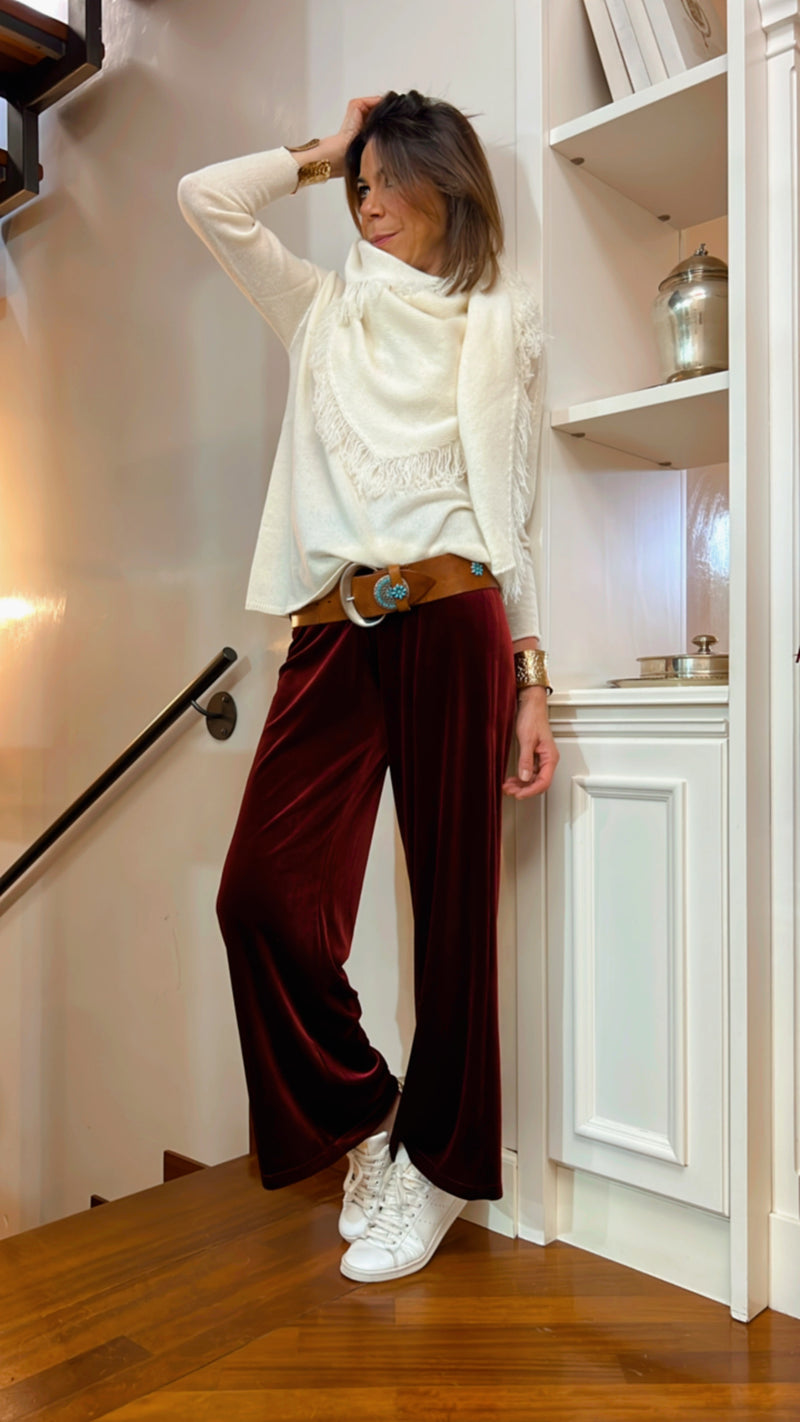 Lo scialle GRUNGE frange frisè PANNA | 100% CASHMERE 🖤