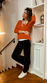 SCOLLO V PIUMA OVERSIZE ❤  ARANCIONE