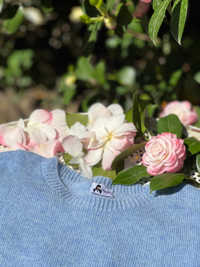 IL BON BON AZZURRO CIELO MELANGE | 100% CASHMERE