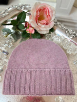 CAPPELLO MEZZA COSTA ROSA MELANGE | 100% CASHMERE