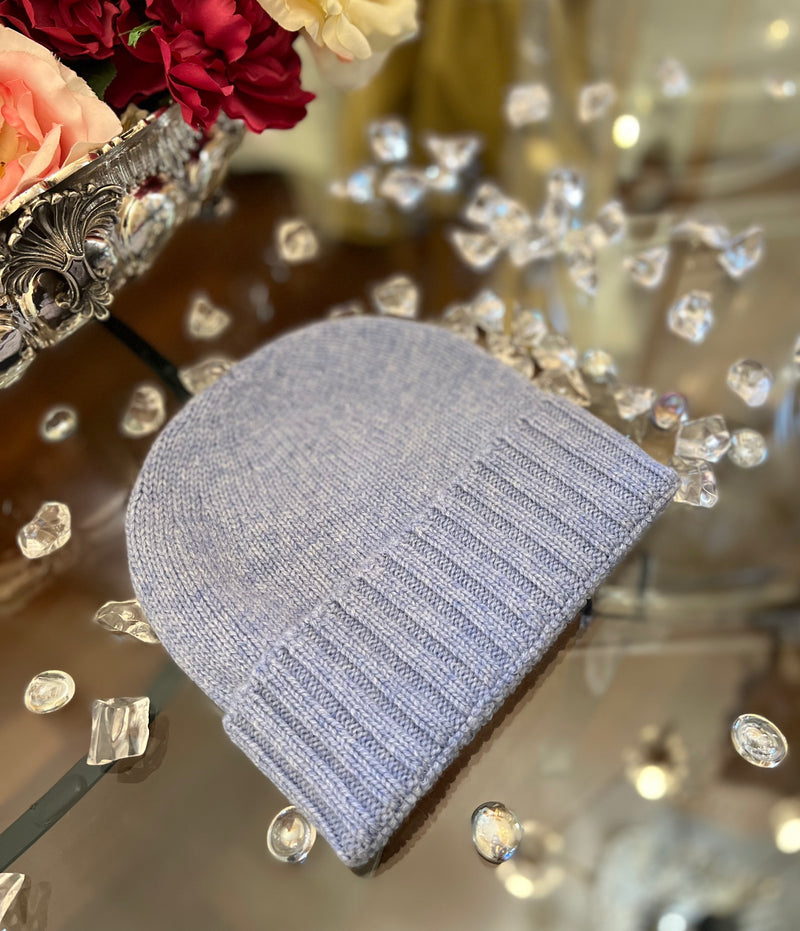 CAPPELLO MEZZA COSTA AZZURRO | 100% CASHMERE