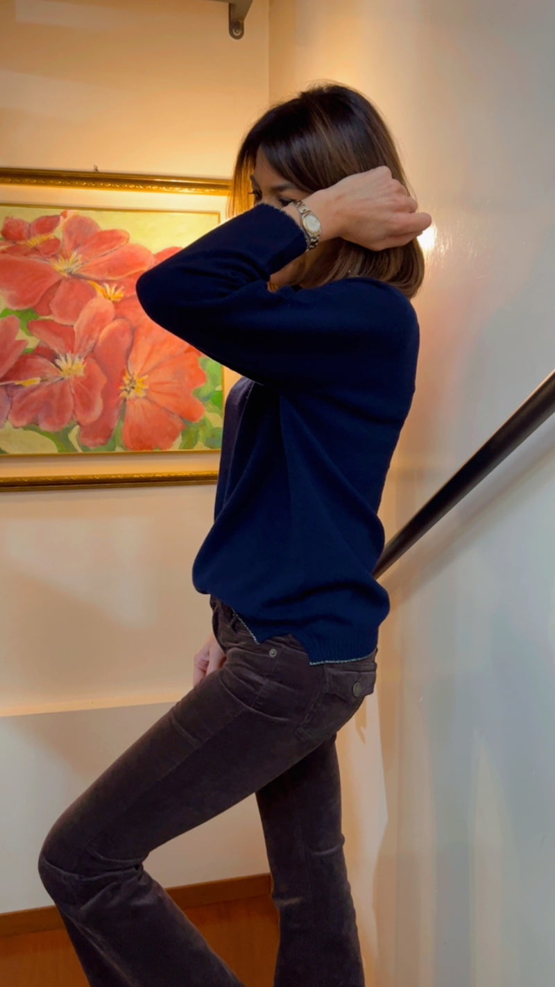 GIROCOLLO BLU CON PROFILO LUREX