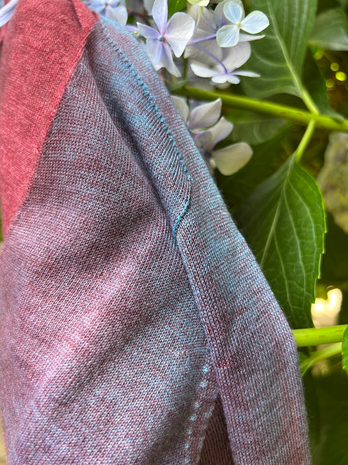 IL VELO DI CASHMERE AEROGRAFATO ❤ CHERRY/BURGUNDY/CELESTE