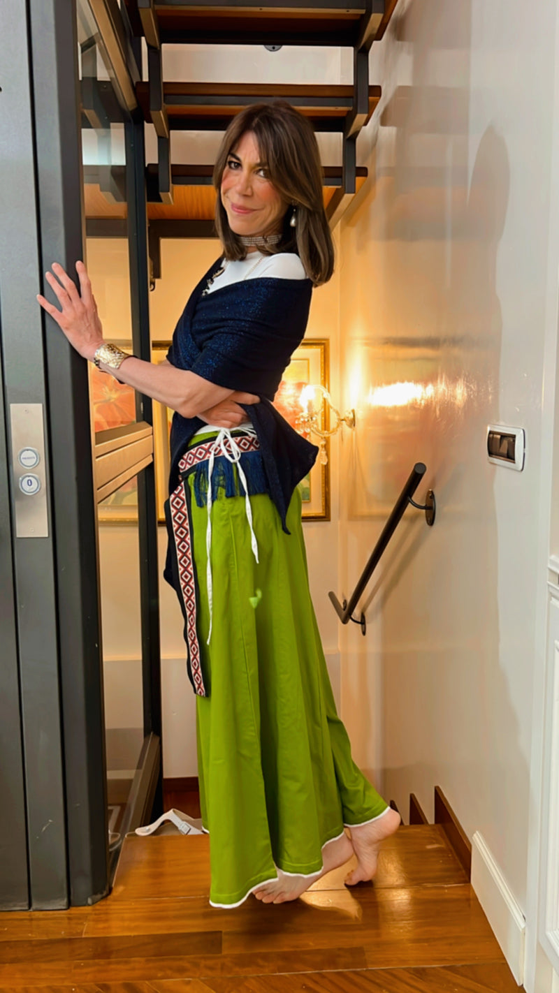 STOLA CASHMERE BLU MARINE & PUNTO LUCE BLUETTE
