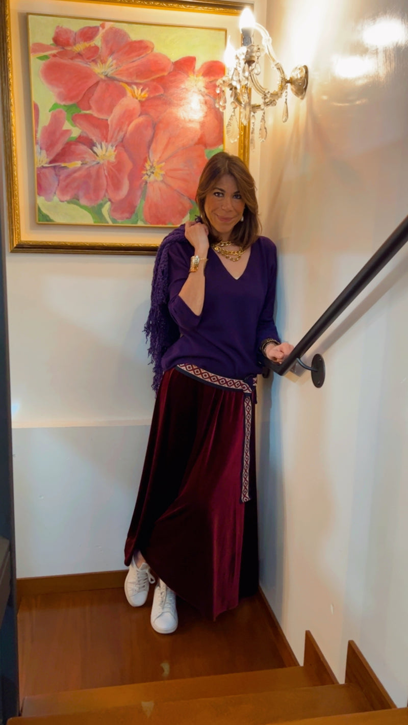 SUPER PIUMA EASY FIT SCOLLO V 🖤 VIOLA GLAMOUR