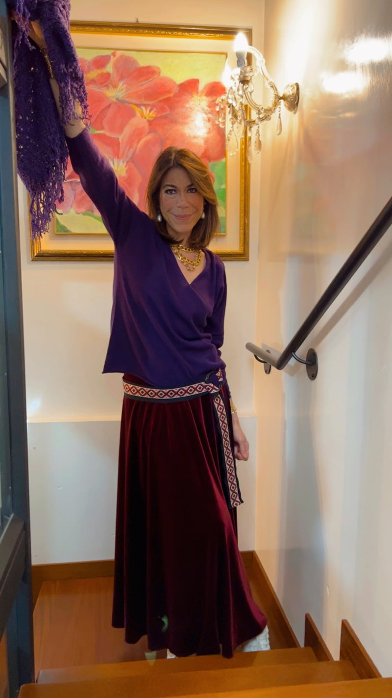 SUPER PIUMA EASY FIT SCOLLO V 🖤 VIOLA GLAMOUR