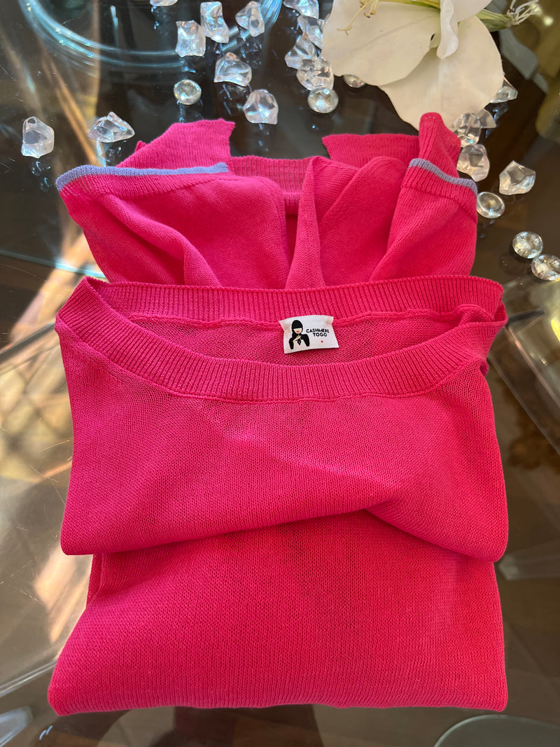 LA GARZA OVERSIZE 🖤 FUCSIA CON PROFILO LILLAZZURRO