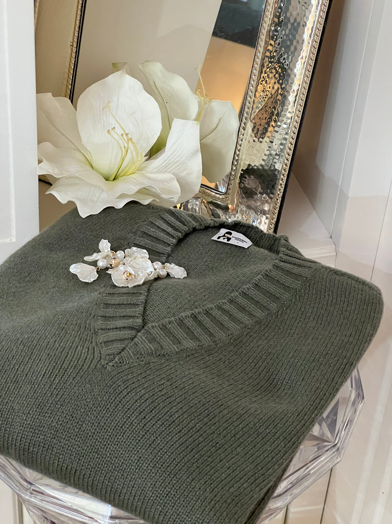 SCOLLO V PIUMA OVERSIZE ❤  MILITARE