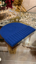 CAPPELLO MEZZA COSTA BLU CINA | 100% CASHMERE