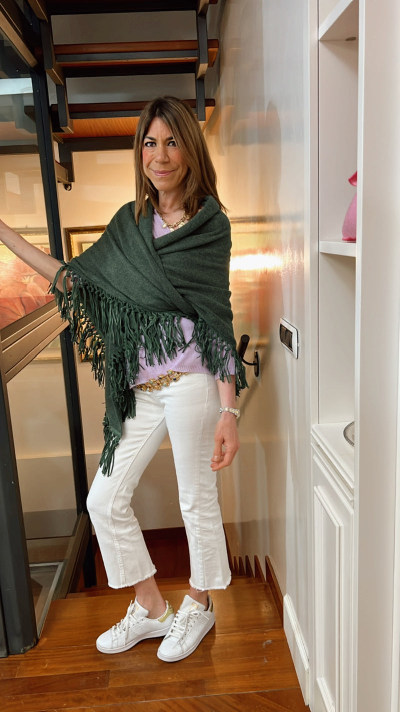 Maxi Sciarpa Sciarpa Sulle Spalle Maxi Triangolo VERDONE Con