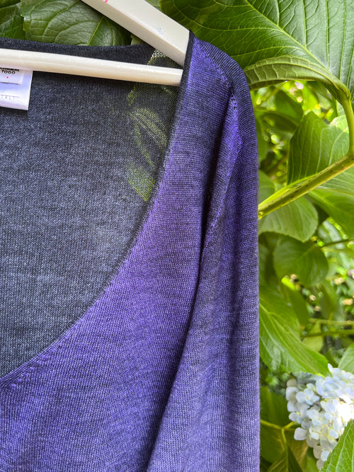 IL VELO DI CASHMERE AEROGRAFATO ❤ VIOLA/BLU DELAVE'