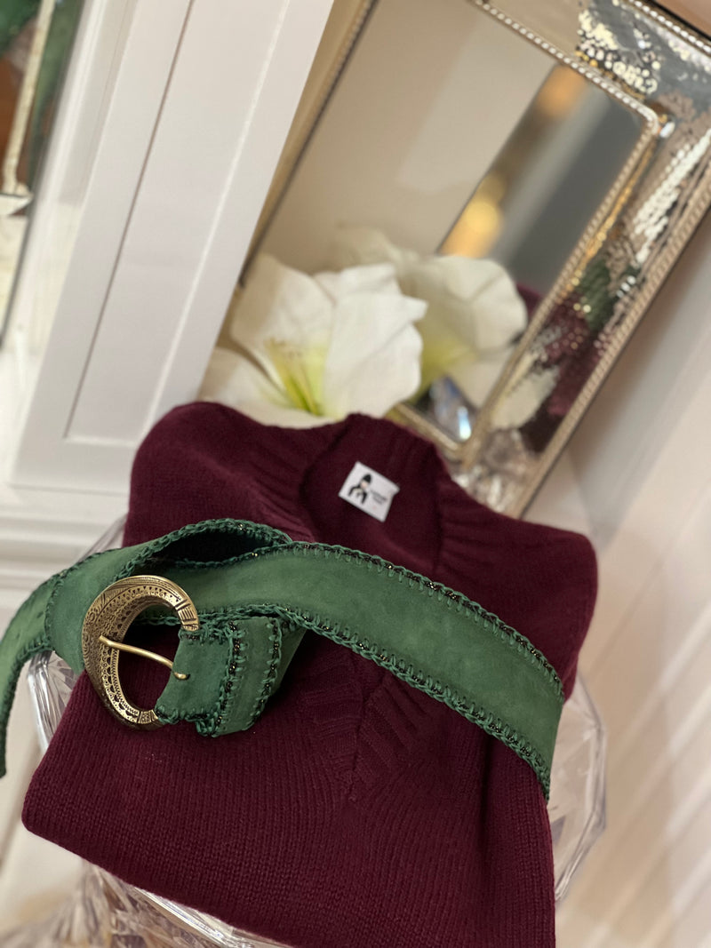 SCOLLO V PIUMA OVERSIZE ❤  PRUGNA