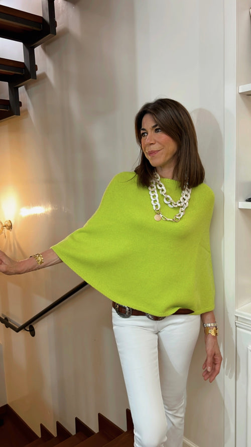 Il PONCHETTO VERDE ACIDO | 100% CASHMERE