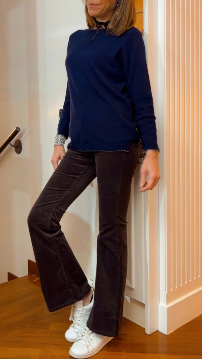 GIROCOLLO BLU CON PROFILO LUREX