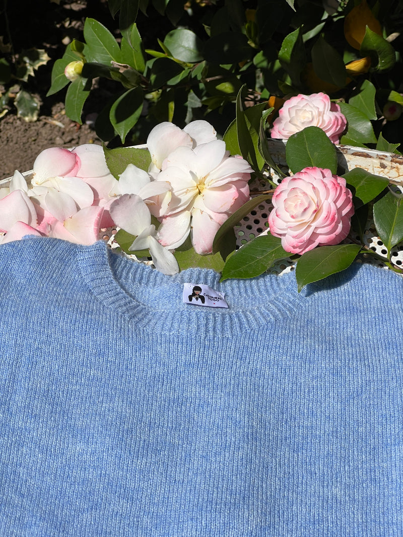 IL BON BON AZZURRO CIELO MELANGE | 100% CASHMERE