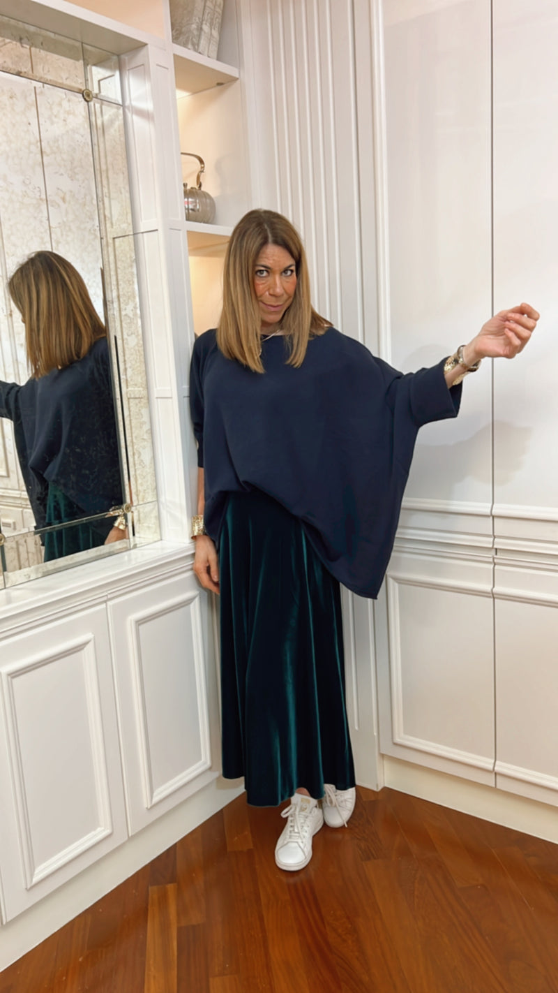 LA CAPPAMAGLIA BLU | 100% CASHMERE