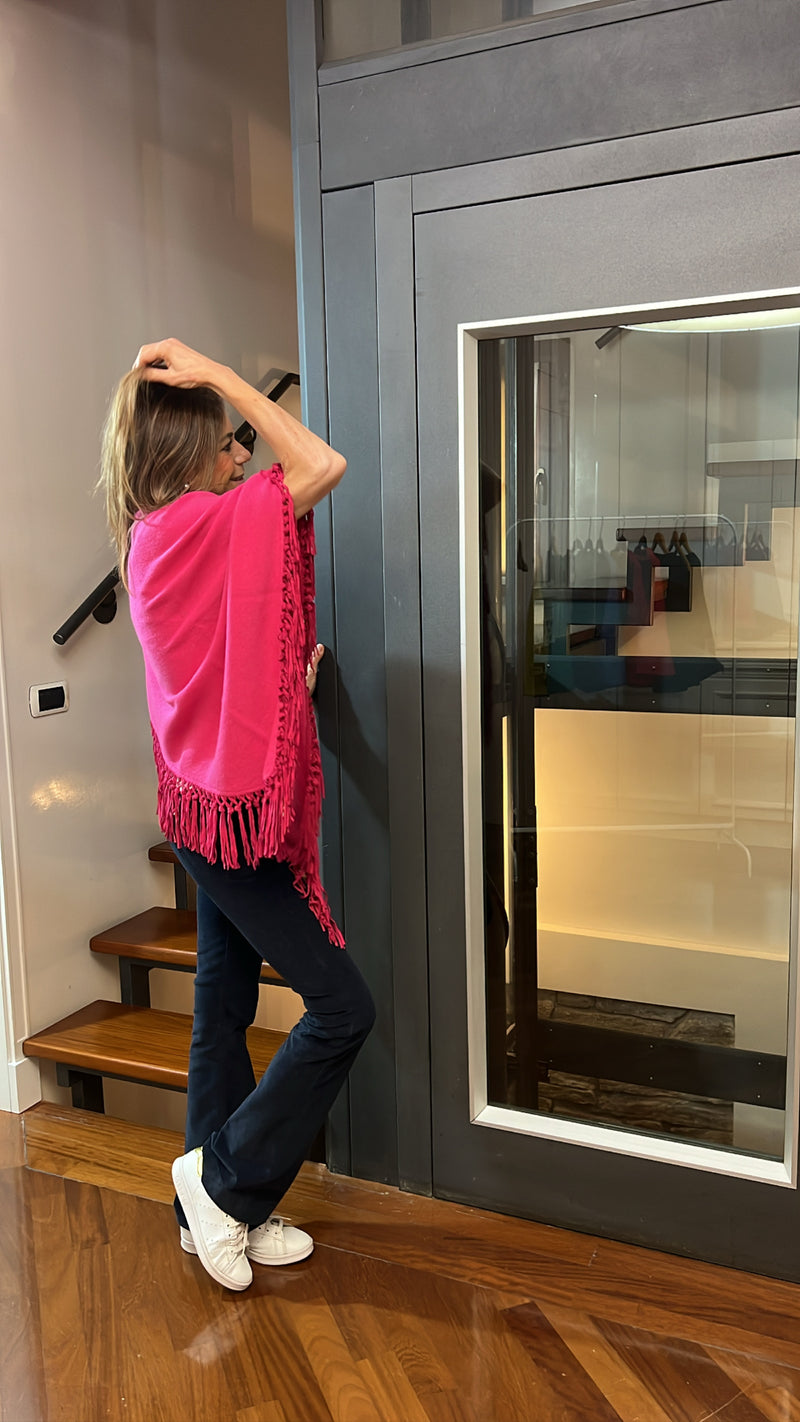 MAXI TRIANGOLI 100% CASHMERE CON FRANGE
