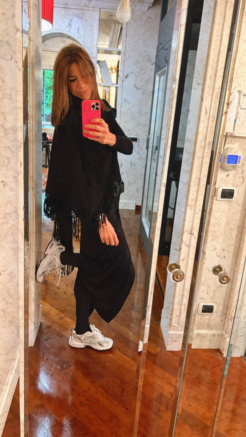 MAXI TRIANGOLI 100% CASHMERE CON FRANGE