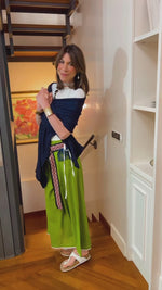 STOLA CASHMERE BLU MARINE & PUNTO LUCE BLUETTE