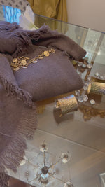 Lo scialle GRUNGE frange frisè MARRON "HAUTE COUTURE" | 100% CASHMERE