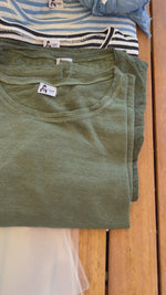 T-SHIRT MILITARE "STONE WASHED" | 100% LINO