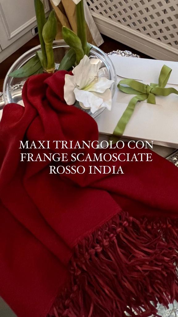 MAXI TRIANGOLI 100% CASHMERE CON FRANGE
