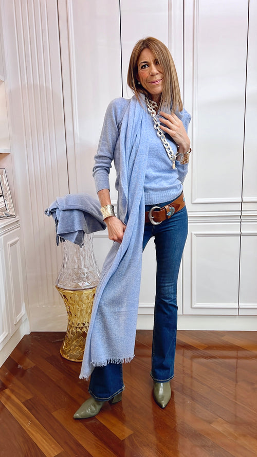 La Nuvoletta da Borsetta AZZURRO | 100% cashmere