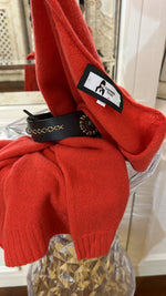 IL CASHMIRINO DA BORSETTA SCOLLO V ARANCIONE | 100% CASHMERE