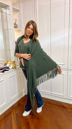 MAXI TRIANGOLI 100% CASHMERE CON FRANGE
