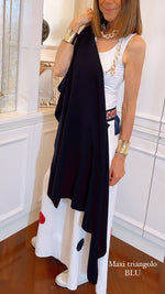 MAXI TRIANGOLO BLU NAVY | 100% CASHMERE